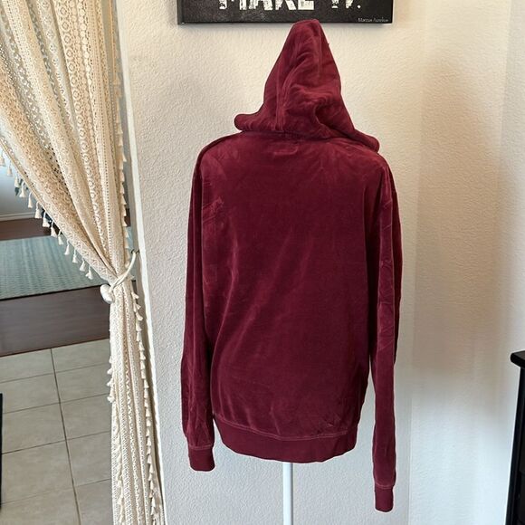 Carbon Zipper Front Hoodie Jacket - Burgundy - Size Medium - Picture 2 of 5